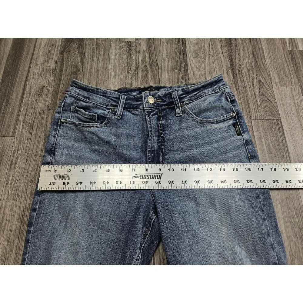 Silver Jeans Co Jeans Womens 27 Most Wanted Straight Crop‎ Distressed Raw Hem